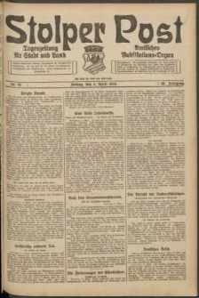 Stolper Post. Tageszeitung f&uuml;r Stadt und Land Nr. 81/1924