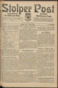 Stolper Post. Tageszeitung f&uuml;r Stadt und Land Nr. 83/1924