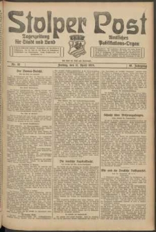 Stolper Post. Tageszeitung f&uuml;r Stadt und Land Nr. 87/1924