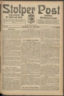 Stolper Post. Tageszeitung f&uuml;r Stadt und Land Nr. 88/1924