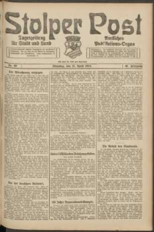 Stolper Post. Tageszeitung f&uuml;r Stadt und Land Nr. 90/1924