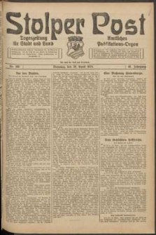 Stolper Post. Tageszeitung f&uuml;r Stadt und Land Nr. 100/1924