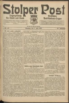 Stolper Post. Tageszeitung f&uuml;r Stadt und Land Nr. 129/1924