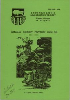 Aktualia Ochrony Przyrody, 2003, nr 20