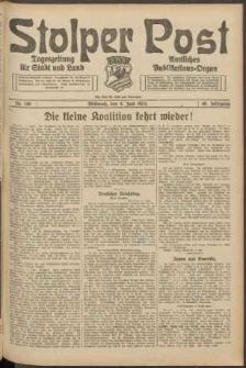 Stolper Post. Tageszeitung f&uuml;r Stadt und Land Nr. 130/1924