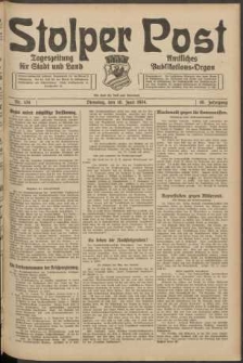 Stolper Post. Tageszeitung f&uuml;r Stadt und Land Nr. 134/1924