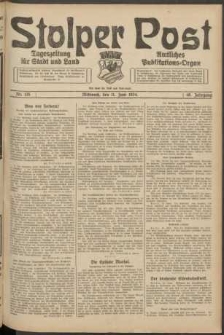 Stolper Post. Tageszeitung f&uuml;r Stadt und Land Nr. 135/1924