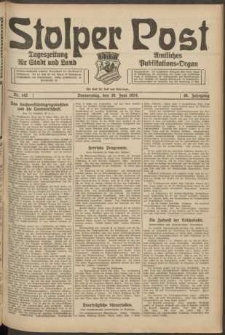 Stolper Post. Tageszeitung für Stadt und Land Nr. 142/1924