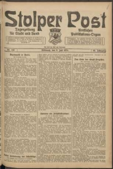 Stolper Post. Tageszeitung f&uuml;r Stadt und Land Nr. 159/1924