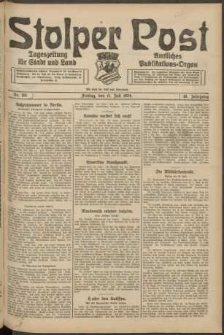 Stolper Post. Tageszeitung f&uuml;r Stadt und Land Nr. 161/1924