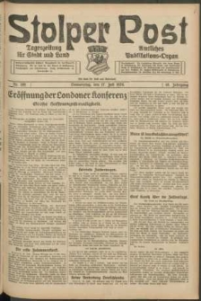 Stolper Post. Tageszeitung für Stadt und Land Nr. 166/1924
