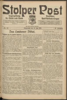 Stolper Post. Tageszeitung f&uuml;r Stadt und Land Nr. 172/1924