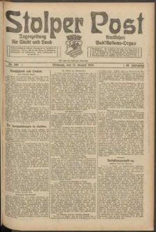 Stolper Post. Tageszeitung f&uuml;r Stadt und Land Nr. 189/1924