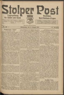 Stolper Post. Tageszeitung f&uuml;r Stadt und Land Nr. 190/1924