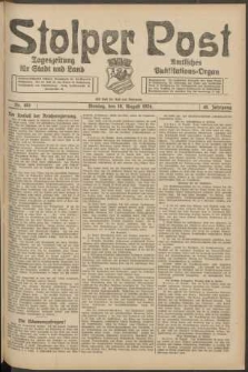 Stolper Post. Tageszeitung f&uuml;r Stadt und Land Nr. 193/1924