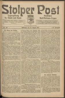 Stolper Post. Tageszeitung f&uuml;r Stadt und Land Nr. 195/1924