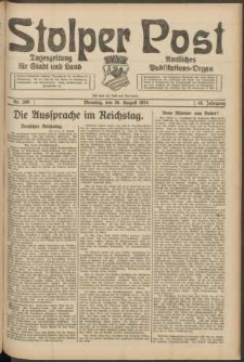 Stolper Post. Tageszeitung f&uuml;r Stadt und Land Nr. 200/1924