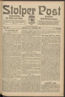 Stolper Post. Tageszeitung f&uuml;r Stadt und Land Nr. 206/1924