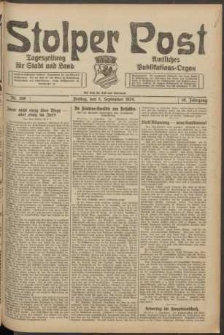 Stolper Post. Tageszeitung f&uuml;r Stadt und Land Nr. 209/1924
