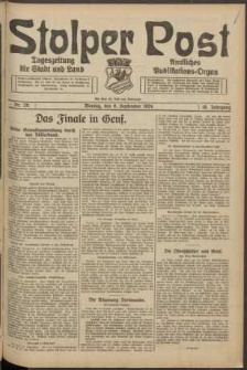 Stolper Post. Tageszeitung f&uuml;r Stadt und Land Nr. 211/1924