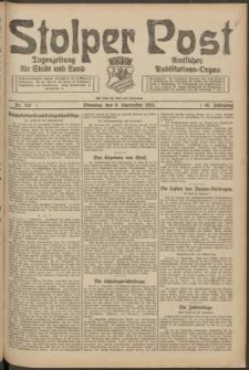 Stolper Post. Tageszeitung f&uuml;r Stadt und Land Nr. 212/1924