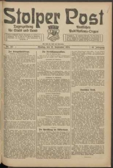 Stolper Post. Tageszeitung f&uuml;r Stadt und Land Nr. 217/1924
