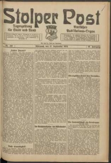 Stolper Post. Tageszeitung f&uuml;r Stadt und Land Nr. 219/1924