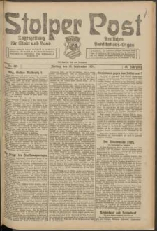 Stolper Post. Tageszeitung f&uuml;r Stadt und Land Nr. 221/1924