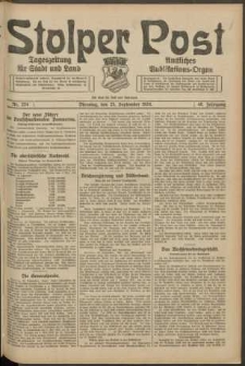 Stolper Post. Tageszeitung f&uuml;r Stadt und Land Nr. 224/1924
