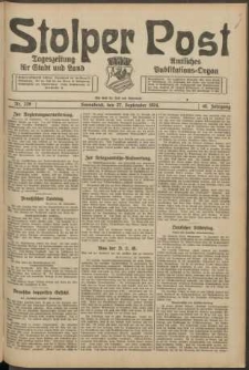 Stolper Post. Tageszeitung f&uuml;r Stadt und Land Nr. 228/1924