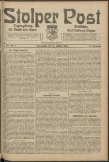 Stolper Post. Tageszeitung f&uuml;r Stadt und Land Nr. 240/1924