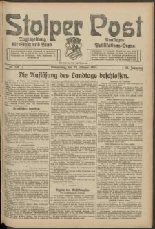 Stolper Post. Tageszeitung f&uuml;r Stadt und Land Nr. 250/1924