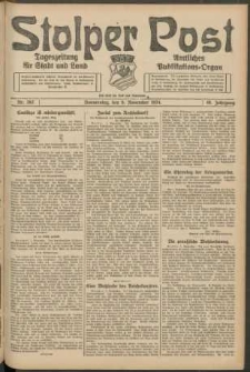 Stolper Post. Tageszeitung f&uuml;r Stadt und Land Nr. 262/1924
