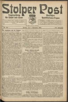 Stolper Post. Tageszeitung f&uuml;r Stadt und Land Nr. 263/1924