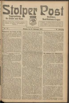Stolper Post. Tageszeitung f&uuml;r Stadt und Land Nr. 271/1924