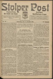 Stolper Post. Tageszeitung f&uuml;r Stadt und Land Nr. 279/1924