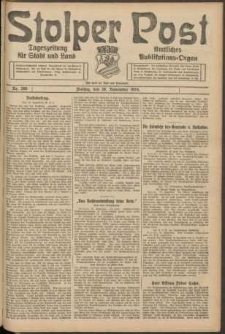 Stolper Post. Tageszeitung f&uuml;r Stadt und Land Nr. 280/1924