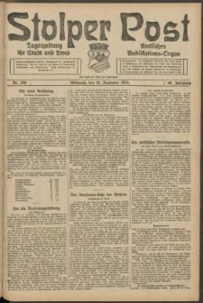 Stolper Post. Tageszeitung f&uuml;r Stadt und Land Nr. 290/1924
