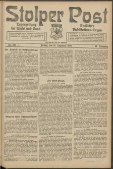 Stolper Post. Tageszeitung f&uuml;r Stadt und Land Nr. 292/1924