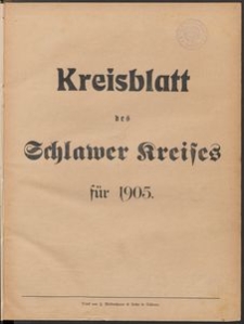 Kreisblatt des Schlawer Kreises 1905