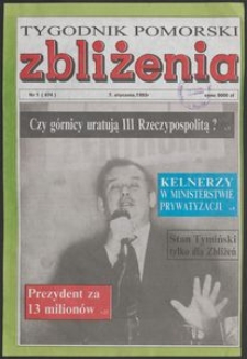 Zbliżenia : Tygodnik Pomorski, 1993, nr 1