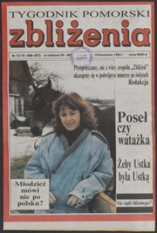 Zbliżenia : Tygodnik Pomorski, 1993, nr 15/16