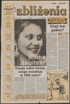 Zbliżenia : Tygodnik Pomorski, 1992, nr 1