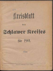 Kreisblatt des Schlawer Kreises 1901