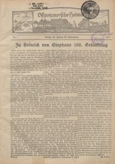 Ostpommersche Heimat, 1931-1932