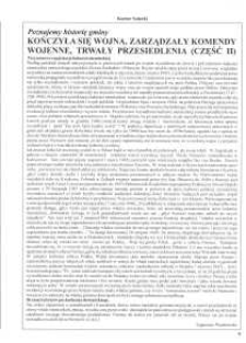 Kończyła się wojna, zarządzały komendy wojenne, trwały przesiedlenia (część II)