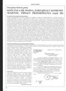 The war was over, war commands were in charge, resettlement was ongoing (part III)