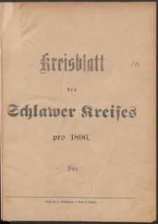 Kreisblatt des Schlawer Kreises 1896