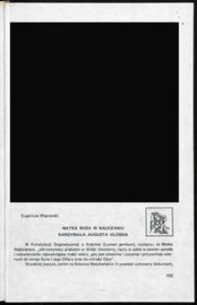 Mother of God in the teaching of Cardinal August Hlond