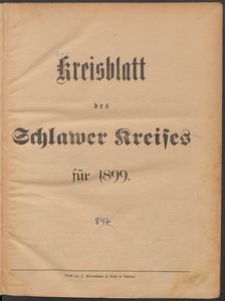 Kreisblatt des Schlawer Kreises 1899